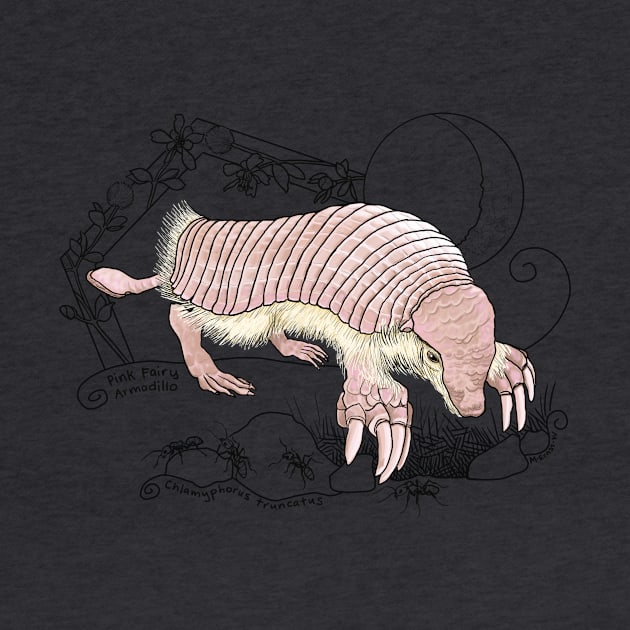 A Pink Fairy Armadillo under the moon - lavender background by mernstw